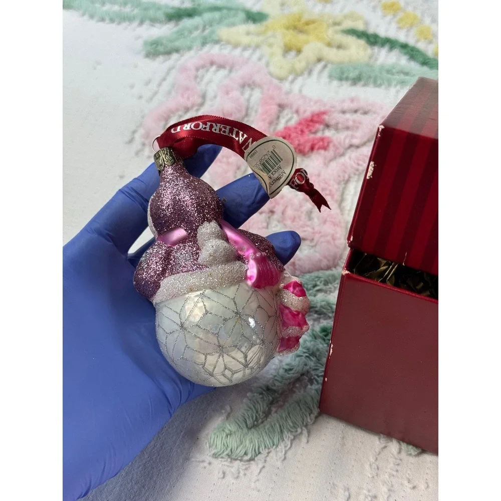 Waterford Holiday Heirlooms Avoca Annie Snowman Glass Ornament 139084 Poland